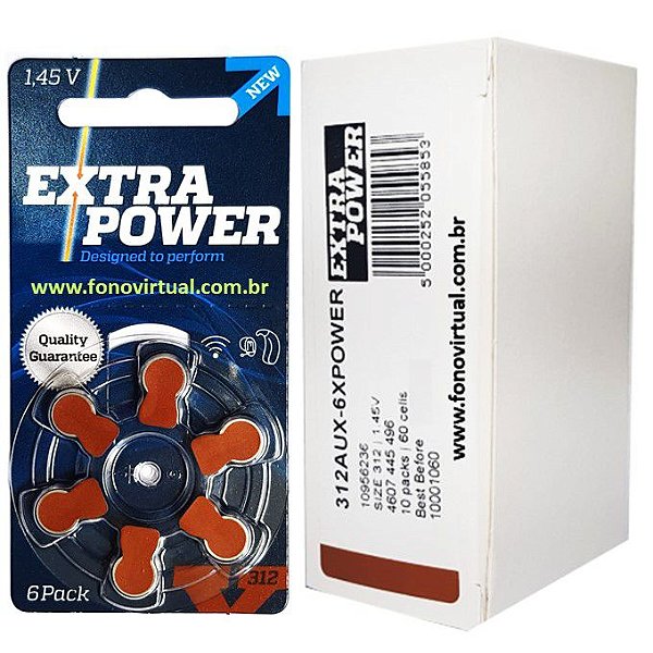 Bateria EXTRA POWER 312 / PR41- Para Aparelho Auditivo