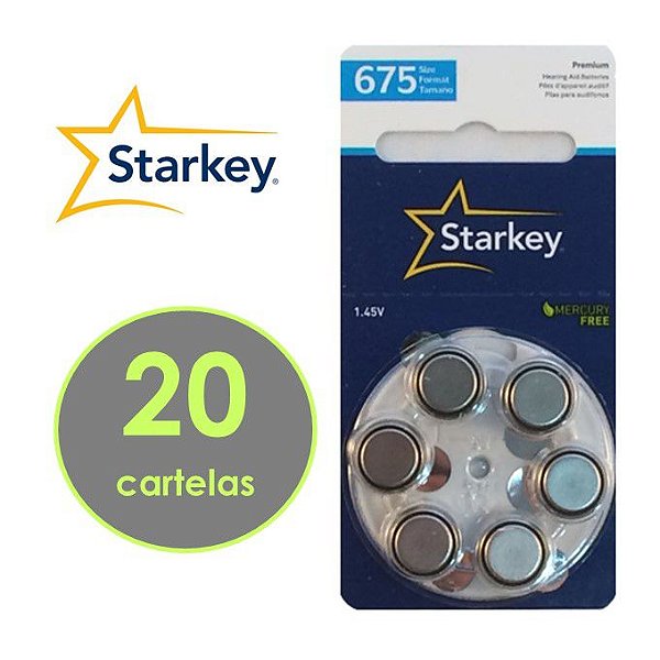 Starkey 120 unidades - Modelo  675 / PR44 - Baterias Para Aparelho Auditivo
