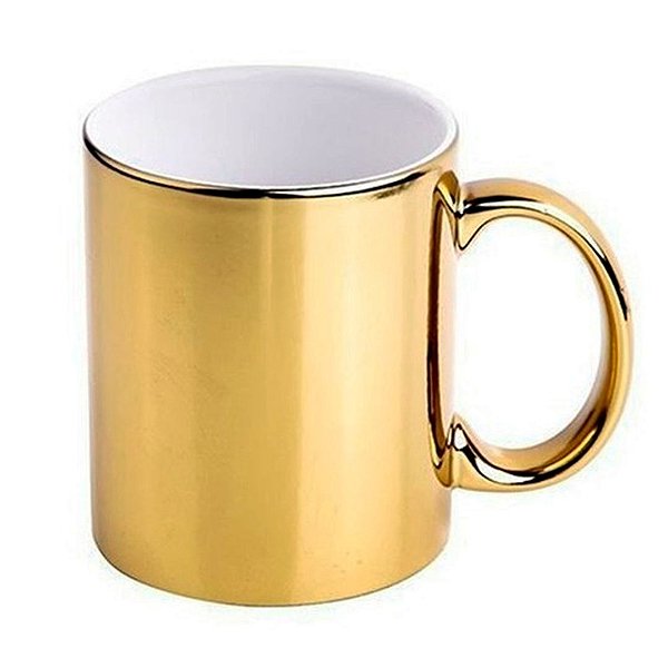 Caneca de Cerâmica para Sublimação Dourada  325ml