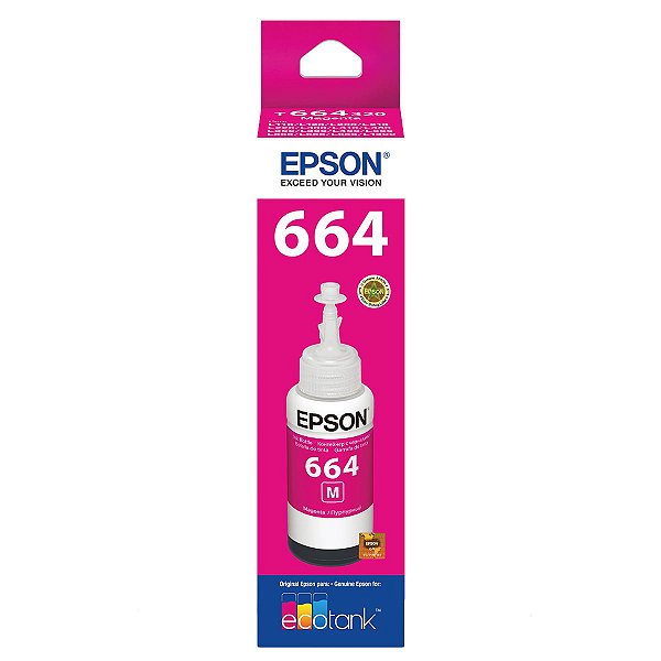 Tinta Epson 664 T664320AL T664320 T664 Magenta L200 L396 L220 L110 L355 L555 L455 L365 Original 70ml