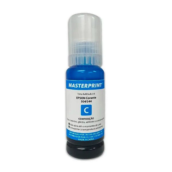 Refil Compatível com Epson 504 544 Ciano Masterprint 70ml
