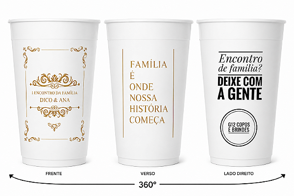 110 Copos Longdrink 320ml Personalizados frente e verso