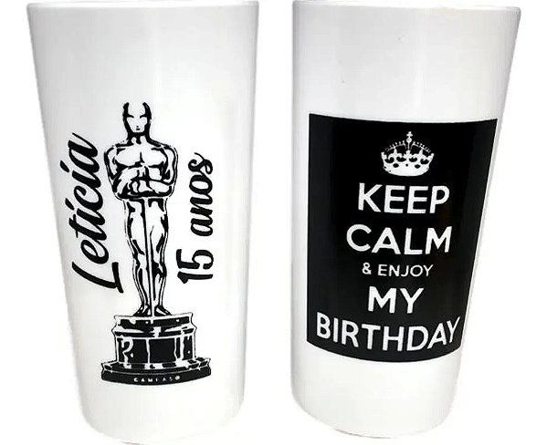 130 Copos Longdrink 320ml Personalizados frente e verso