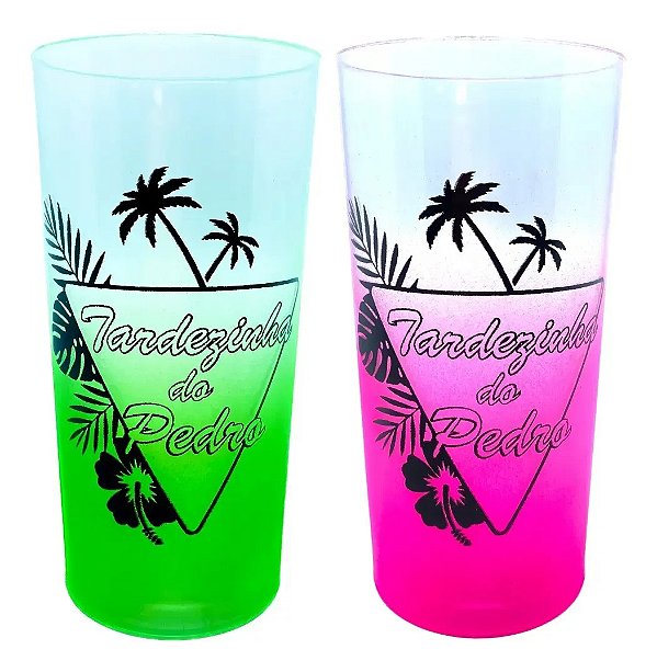 30 Copos Longdrink 320ml Personalizados Frent/vers Degrade