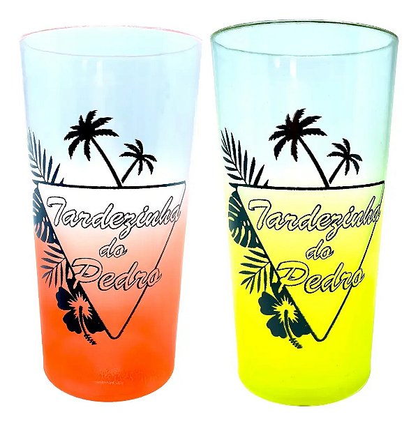 70 Copos Longdrink 320ml Personalizados Frent/vers Degrade