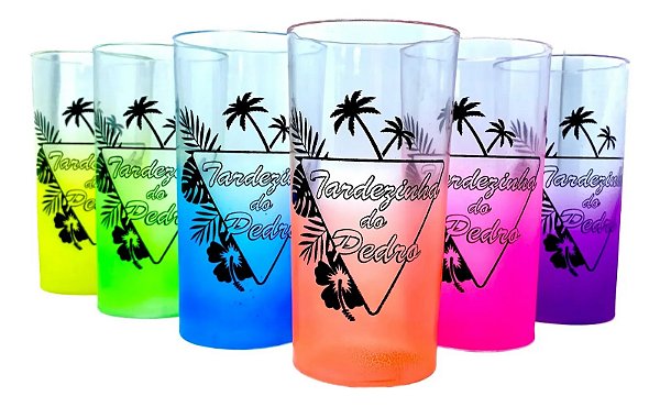 100 Copos Longdrink 320ml Personalizados Frent/vers Degrade