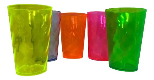 30 Copos Caldereta Twister Neon 500ml Sem Personalização