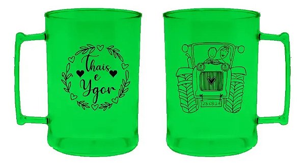 Kit 70 Canecas Chopp Personalizada Acrílica 430ml Fren/ver