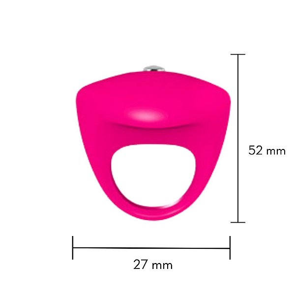 Anel Peniano - Com Vibrador - Silicone Aveludado - Rosa