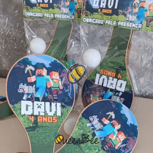 Kit Raquete de Ping e Pong - Minecraft
