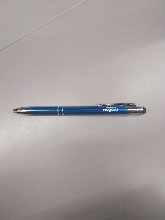 Caneta metal azul