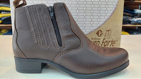 Botina Couro Forte Feminina