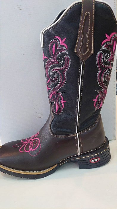BOTA CANO ALTO FEMININA BORDADA