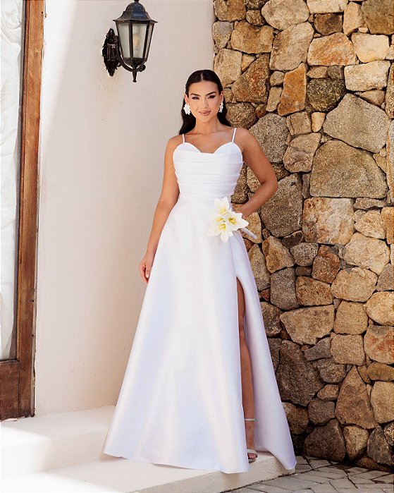 Vestido Amélia Longo Zibeline em Alcinha