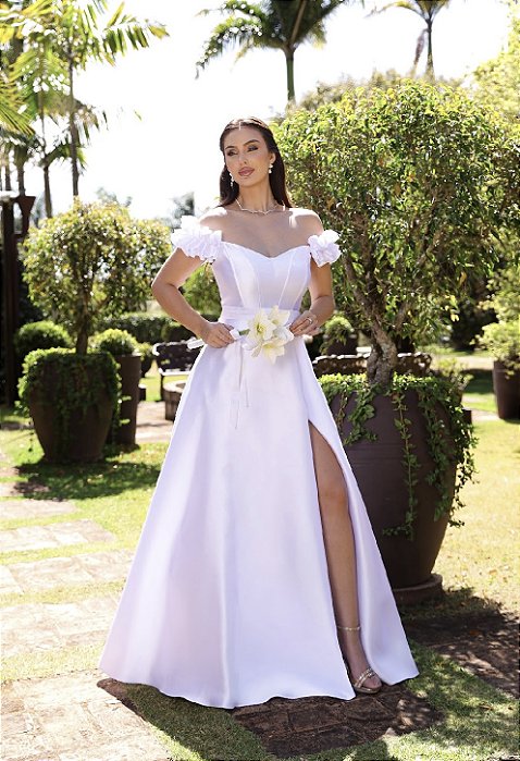 Vestido Casamento Civil Yasmim em Zibeline
