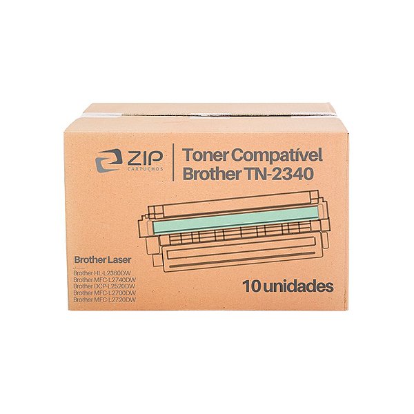 Kit de Toner Brother DCP-L2540DW | TN-2340 Preto Compatível 10un