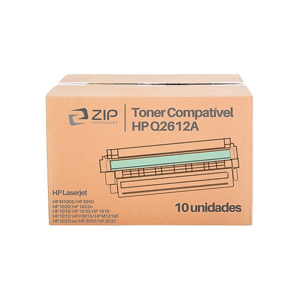 Kit de Toner HP Q2612A | 12A Laserjet Preto Compatível 10un