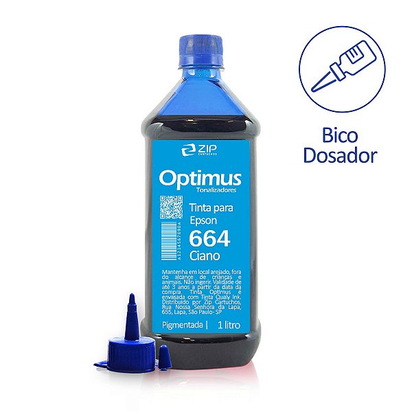Tinta Epson T664220 | 664 Optimus Pigmentada Ciano 1 litro