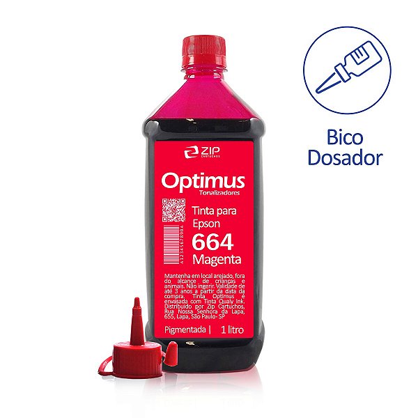 Tinta Epson T664320 | 664 Optimus Pigmentada Magenta 1 litro