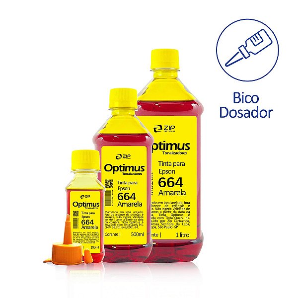 Tinta Epson 664 | T664420 Corante Amarela Optimus