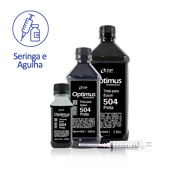 Tinta Epson 504 | T504120 Corante Preta Optimus