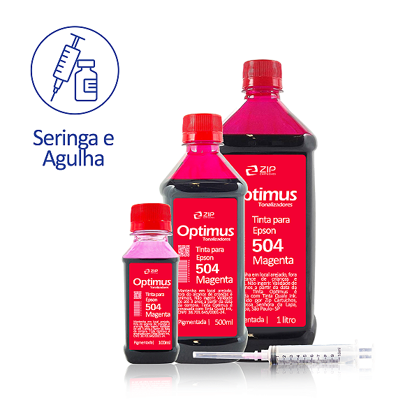 Tinta Epson 504 | T504320 Pigmentada Magenta Optimus