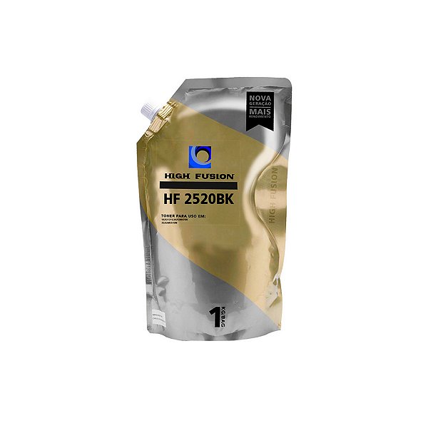 Refil de Pó de Toner HP W2110A | 206A | HF2520 LaserJet High Fusion Preto 1kg + Poliéster