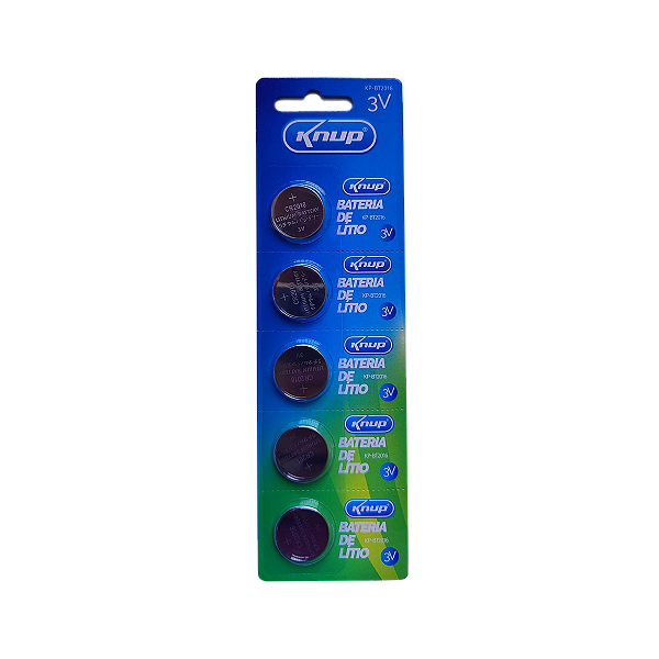Bateria Lithium CR2016 3V Knup KP-BT2016 5 Unidades