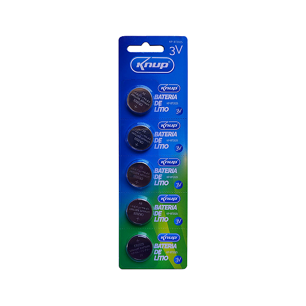 Bateria Lithium CR2025 3V Knup KP-BT2025 5 Unidades