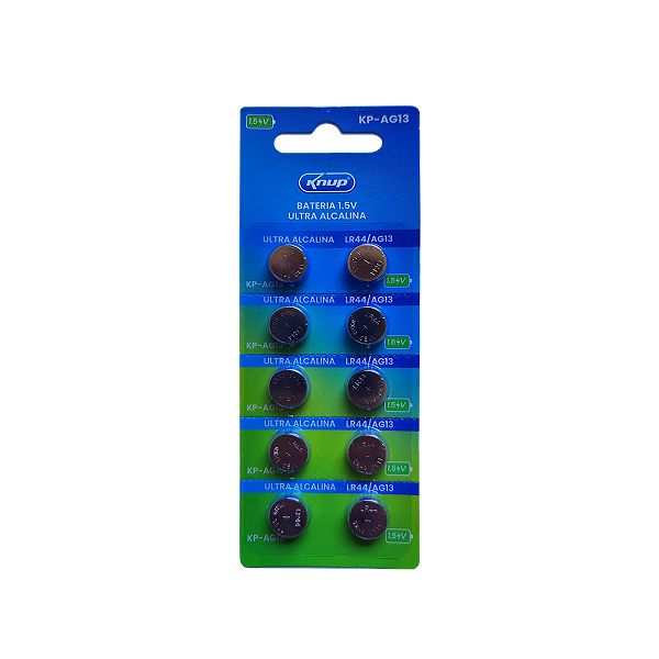 Bateria Alcalina LR44/AG13 1.5V Knup KP-AG13 10 unidades