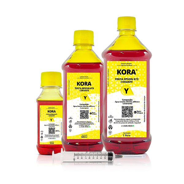 Tinta Epson 504 | T504420 Amarela Corante Kora