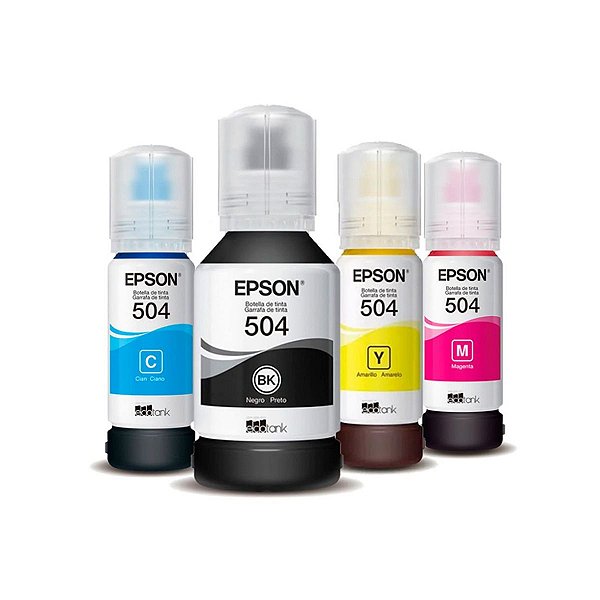 Kit 4 Garrafas de Tinta Epson L6171 | 6171 EcoTank CMYK Originais