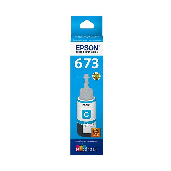 Tinta Epson 673 | L805 | T673220 EcoTank Ciano Original 70ml