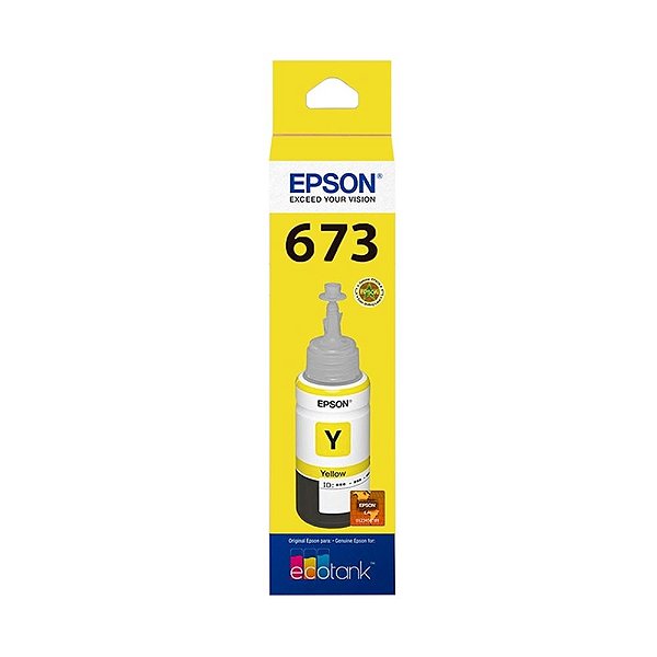 Tinta Epson L805 | 673 | T673420 EcoTank Amarela Original 70ml