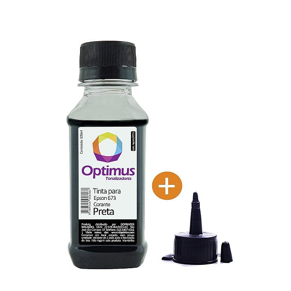 Refil de Tinta Epson T673120 | L805 | 673 EcoTank Preta Optimus