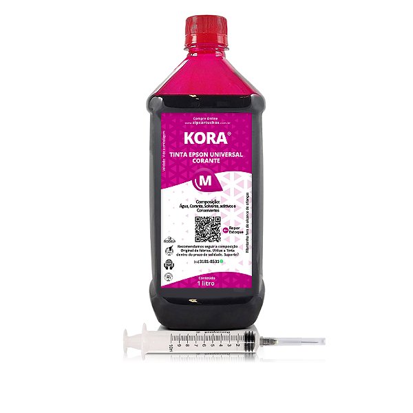 Tinta Epson Universal Magenta Corante Kora 1 litro