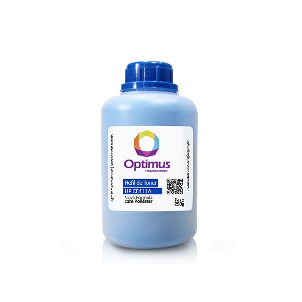 Refil de Pó de Toner HP CE411A | 305A Optimus Ciano 250g