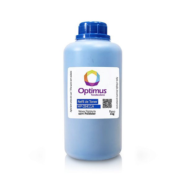 Refil de Pó de Toner HP CE411A | 305A Optimus Ciano 1kg