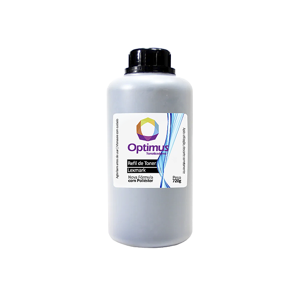 Refil de Pó de Toner Lexmark T640n | T640 | 64418XL Optimus Preto 720g