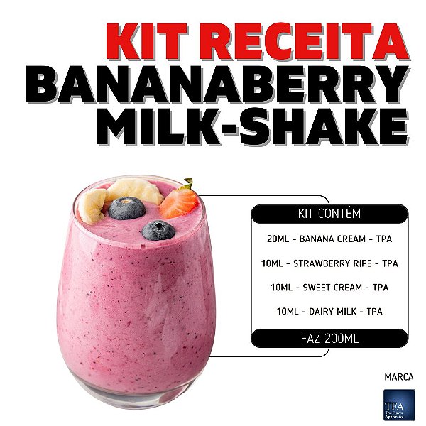 Kit Receita Bananaberry Milk-Shake by Bellibean