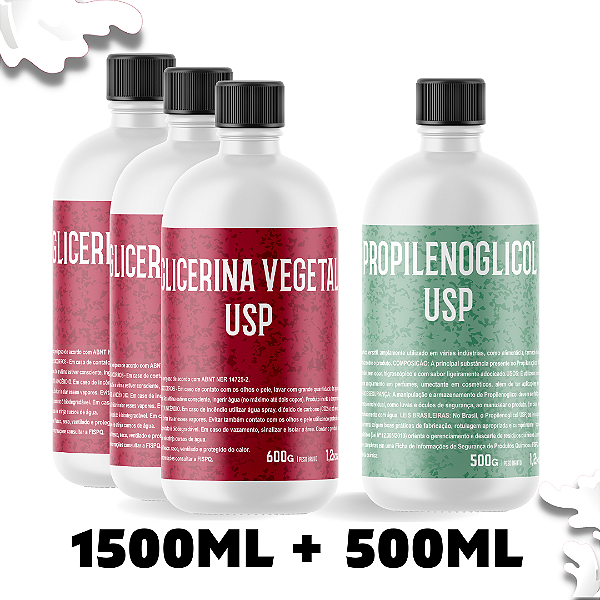 Glicerina Vegetal USP  1500ml + Propilenoglicol USP 500ml