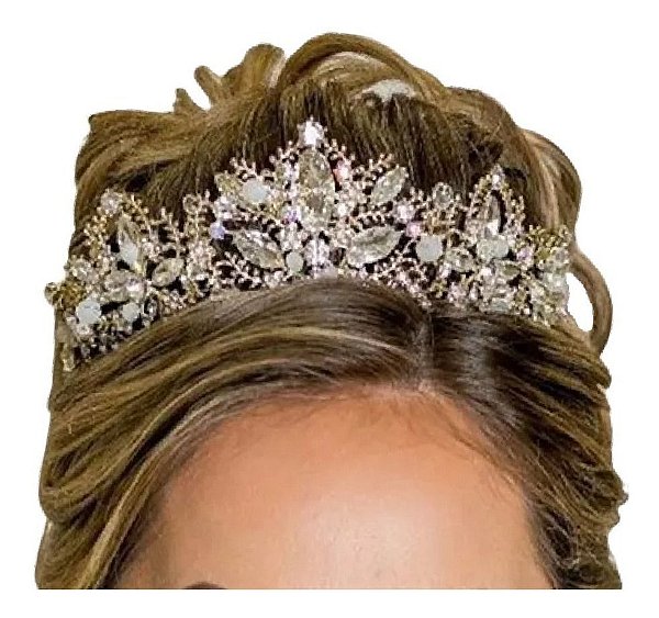 Tiara Acessório de Cabelo Feminino Dourada - Clube de Mães - Tiara