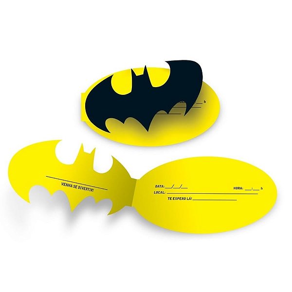 Convite de Aniversário Batman com 8 Un - Festcolor