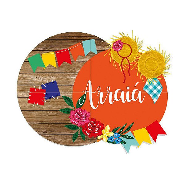 Painel Gigante 4 Laminas Festa Junina Arraia 2 - 1.50x0.71cm - Cromus 23012139