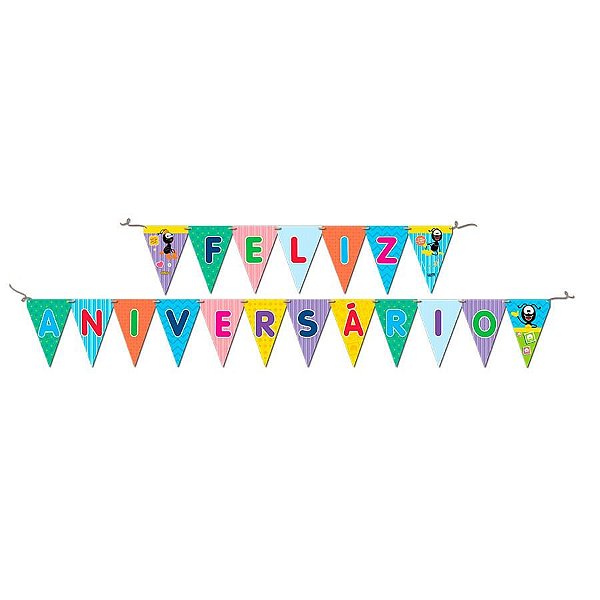 Faixa Feliz Aniversário Smilinguido - Festcolor Promo