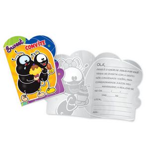 Convite de Aniversário Smilinguido 2016 com 08 UN - Festcolor Promo