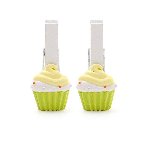 Prendedor Cupcake Verde Claro Jogo com 6 Un - Cromus Esp