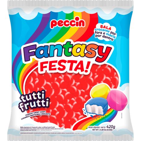 Bala Mastigável Fantasy Vermelha Pacote com 420 Gramas - Peccin