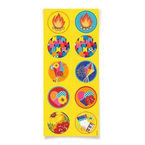 Adesivo Redondo Quadrilha com 30 Un - Cromus 2810114