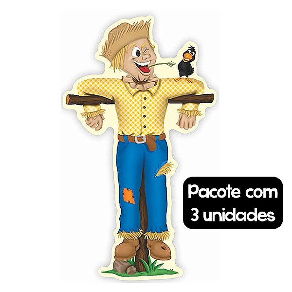 Aplique Decorativo Medio Espantalho Festa Junina com 3 Un - Marques